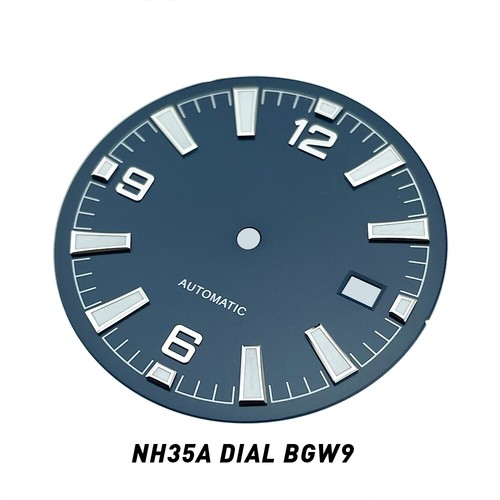33mm Blue Sterile Watch Dial for NH35A Ocean Planet Style BGW9 Lume - Picture 4 of 4