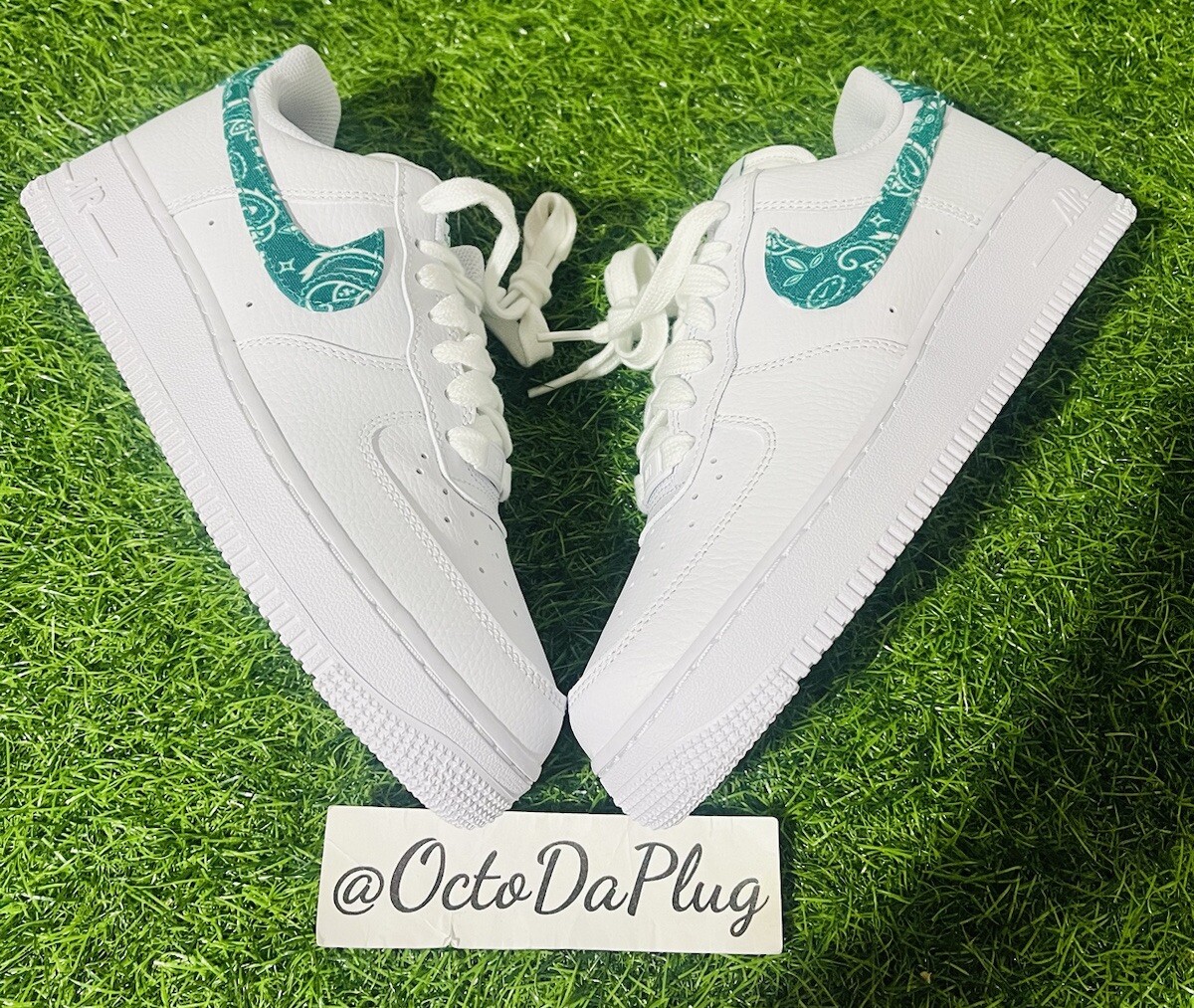 Size 7 - Nike Air Force 1 '07 Essentials Green Paisley W for