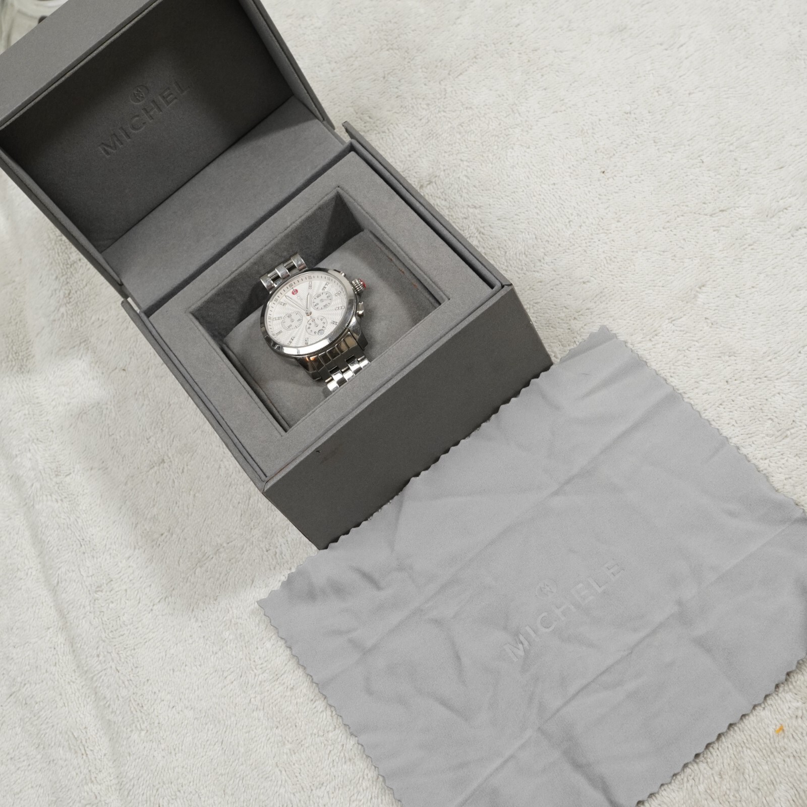 Michele Uptown Swiss watch MW25A00A0942 0.12 CT TW diamonds sapphire 39mm 5M image 2