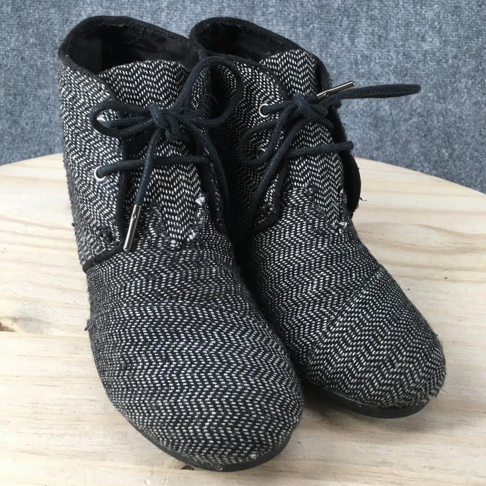 Toms Botas Mujer 8 Espiga Desierto Tacones de Cuña Botines Tela Gris Foto 3 de 4