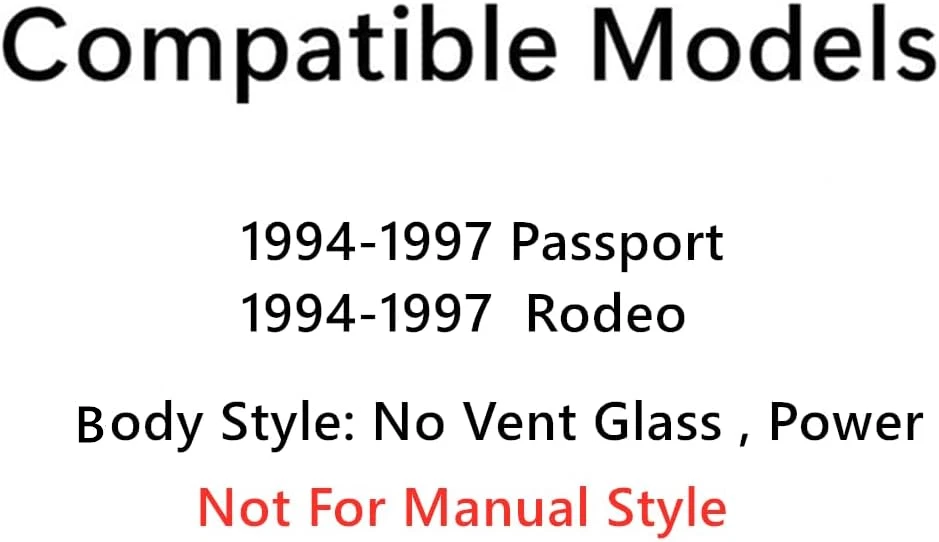 Ajuste 94-97 Isuzu Rodeo Honda Pasaporte Pasajero Puerta Delantera Ventana Vidrio Potencia Foto 3 de 4