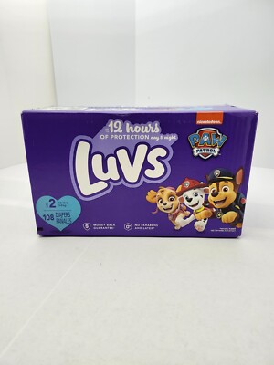 Luvs Paw Patrol Diapers Nickelodeon Size 2  #108 12-18 lb No Parabens And Latex.