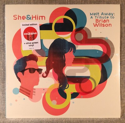 SHE & HIM MELT AWAY Olive Green Color Vinyl LP Tribute BRIAN WILSON NEW Sealed