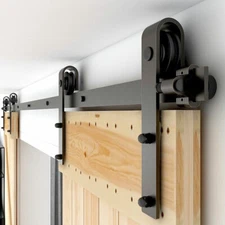 CCJH Sliding Barn Door Hardware Kit Track Rail Set For Single/Double Door,USA