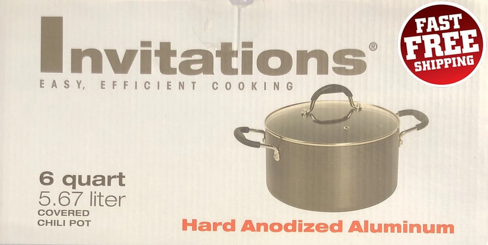 Invitations EASY EFFICIENT COOKING Nonstick 6 Quart Chili Soup Broth Stew Pot