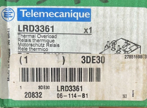 SCHNEIDER ELECTRIC LRD3361 THERMAL OVERLOAD RELAY