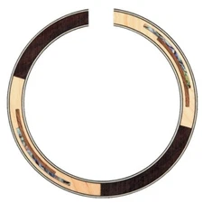 2x Acoustic Guitar Rosette Rosewood Maple Abalone Inlay Luthier B135