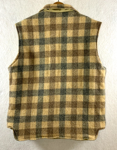 Vintage Woolrich Mens Outerwear Reversible Vest Sz L Tan Plaid Gorpcore Workwear - Picture 5 of 17
