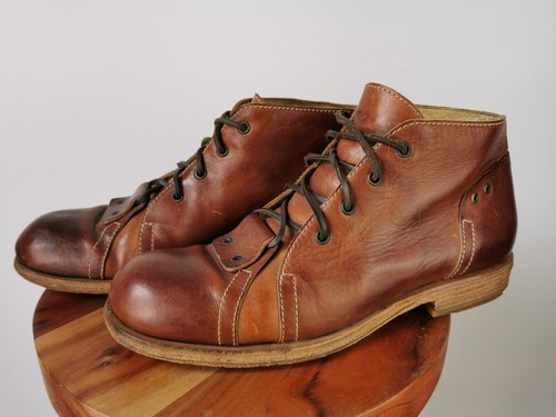 B7 Buttero Mens Italian Tan Leather Vintage Industrial Style Boots, UK 8 EU 42 - Picture 3 of 8