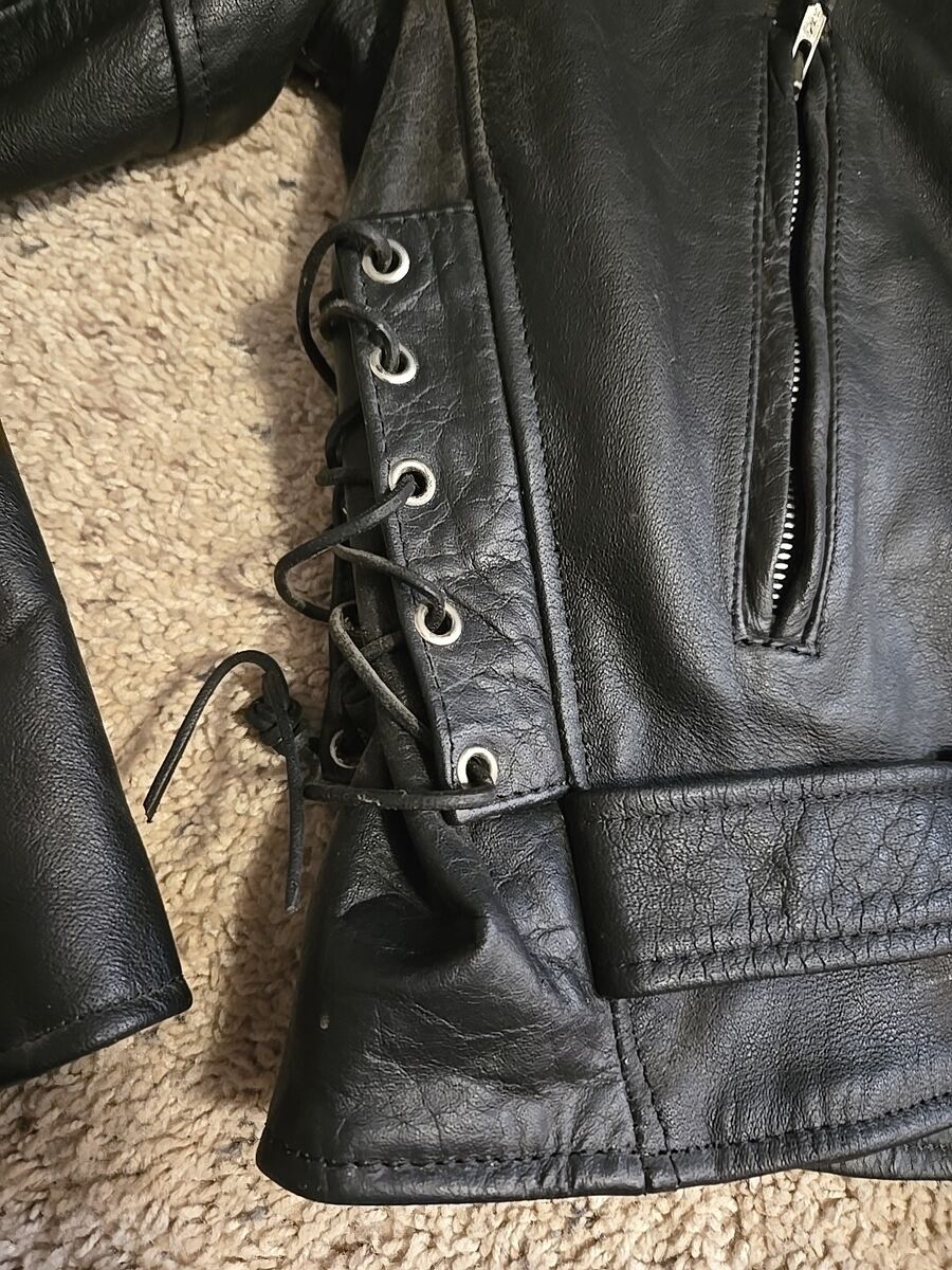 Vintage 46 Interstate Leather Black Motorcycle Jacket Vintage 46 Interstate Leather Black Motorcycle Jacket