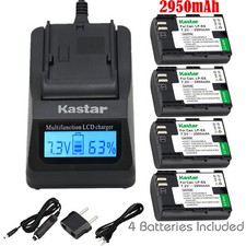 Kastar 4 Battery  Fast Charger kit for Canon LP-E6 LP-E6N LPE6 LPE6N LC-E6