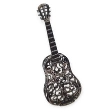 Guitare espagnole miniature pièce de collection en argent sculpté