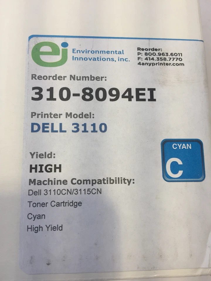 Nuevo cartucho de tóner cian de alto rendimiento remanufacturado NWOE para Dell 3110/3115 Foto 3 de 4