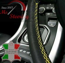 FUR TOYOTA MR2 93-95 SCHWARZE LEDER-LENKRADABDECKUNG, GELB NAHEN