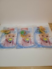 Lot of 3 PLAYTEX Latex ortho-pro pacifiers blue/green/yellow sealed 