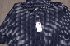 VINTAGE 90s TOMMY HILFIGER POLKA DOT MENS GOLF POLO SHIRT BLUE MEDIUM RARE NEW