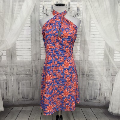 Belle Badgley Mischka Size 8 Blue Pink Delilah Floral Halter Dress Open Back B15 | eBay Belle Badgley Mischka Size 8 Blue Pink Delilah Floral Halter Dress Open Back B15 | eBay