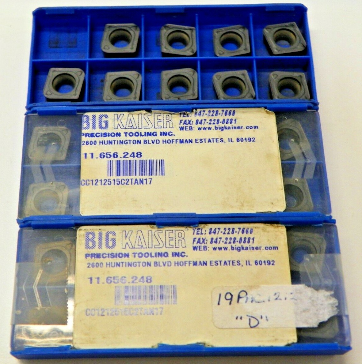 29 PIECES, KAISER, CC1212515C2 TAN17 CARBIDE INSERTS, EDP# 11.656
