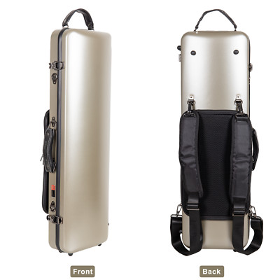Crossrock Poly Carbon Oblong Case for 4/4 Full-Size Violin-Detachable Straps