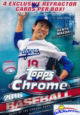 2016 Topps Chrome Baseball EXCLUSIVE Factory Sealed Blaster Box-SEPIA REFRACTORS