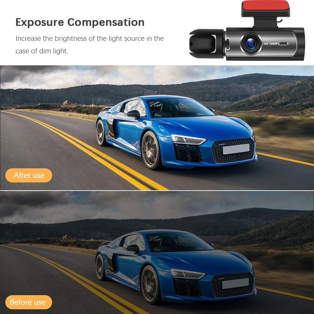Dash Cam Autodvr Auto 1080p Doppia Lente, Visione Notturna, Registratore Guida - Miniatura 10