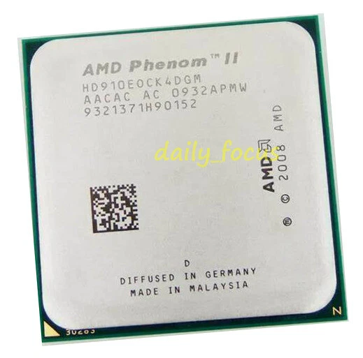 AMD Phenom II X4 910E HD910E0CK4DGM CPU 4Core 2.6 GHz Socket AM2+/AM3 Processors - Image 2 of 4