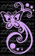 Butterfly Swirls Vinyl Decal Auto Tattoo Filigree Sticker for Car Auto Vehicle