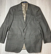 Vintage Chaps By Ralph Lauren Blazer Sport Coat Mens 44R Houndstooth 100 Wool