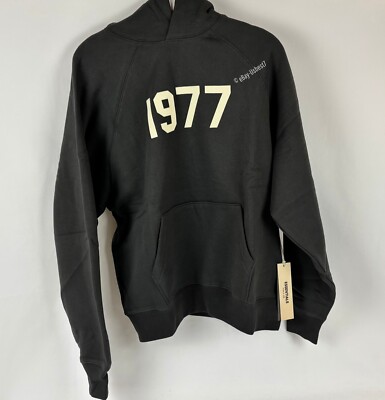 Fear of God Essentials Hoodie 1977 BLACK IRON NWT - LARGE