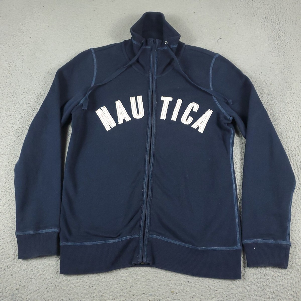 Nautica Jacket Mens Size Small Blue Knit Casual Full Zip Up Sweater