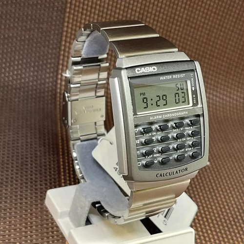 Casio CA506-1 8 Digit Calculator Watch Stopwatch Stainless Steel Band Brand New - Picture 2 of 4