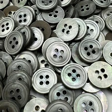 Last Lot 330 Japanese Smoke/Rainbow MOP Shell Button w/Thin Rim 13mm 1/2" 4hole