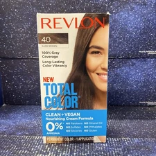 Revlon Total Color Permanent Hair Dye #40 Dark Brown - Clean & Vegan