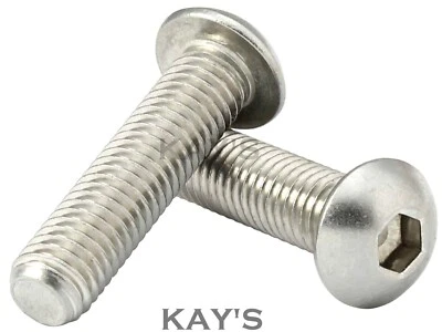 KAYFAST M3 M4 M5 M6 M8.BUTTON HEAD SCREWS ALLEN KEY SOCKET BOLTS A2 STAINLESS STEEL