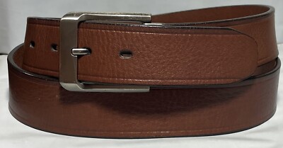 Columbia Mens Brown Leather Belt Sz40 1-7/16 Wide No Keeper VGUC