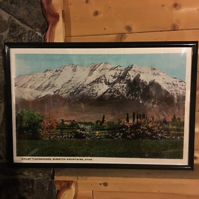 Mount Timpanogos Wasatch mountains Utah print in frame mtns. x2 Salt Lake City