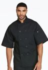 Nwt Dickies Unisex Xxs Classic 10 Button Short Sleeve Chef Coat Black Dc49