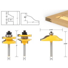 1/4 Shank Router Bit Set Round Over Raised Pa...