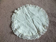 Collectible Beautiful Lace Trimmed Doily Off White 12" NICE