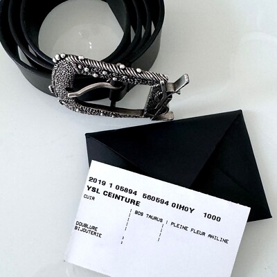 100% Authentic Saint Laurent Ceinture Cheyenne Monogram Belt  display picture 3
