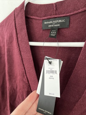 Veste Cardigan Banana Republic Rouge - Taille S, Coton/rayon, Neuf Avec étiquettes
