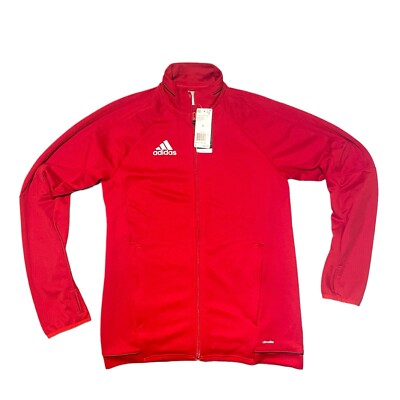Adidas Men's Tiro 17 Jacket Training Red White Size Small Full Zip