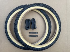 20" x 2.125 Bicycle Black/ Light Gum Wall Tires  Tubes Freestyle BMX Knobby