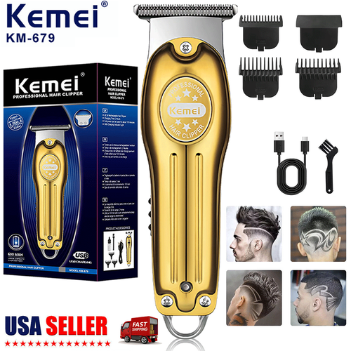 Kemei 0.00MM Cordless Men's Hair Clippers Trimmer Set Electric USB Rechargeable