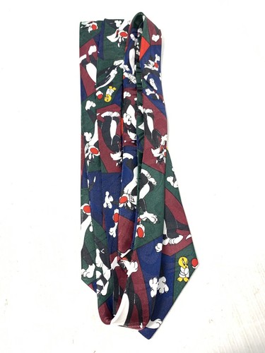 Vintage Men’s Tie 1994 Sylvester Tweety Looney Tunes WB Business Cool Cat - Picture 4 of 6