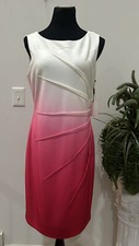 NWT Calvin Klein Pink Women's White Ombre Pink Shift Dress Size 12
