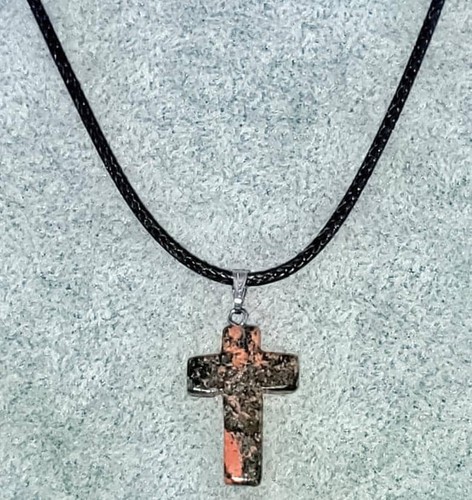 Collar cruz de piedras preciosas heliotropo - Imagen 4 de 13