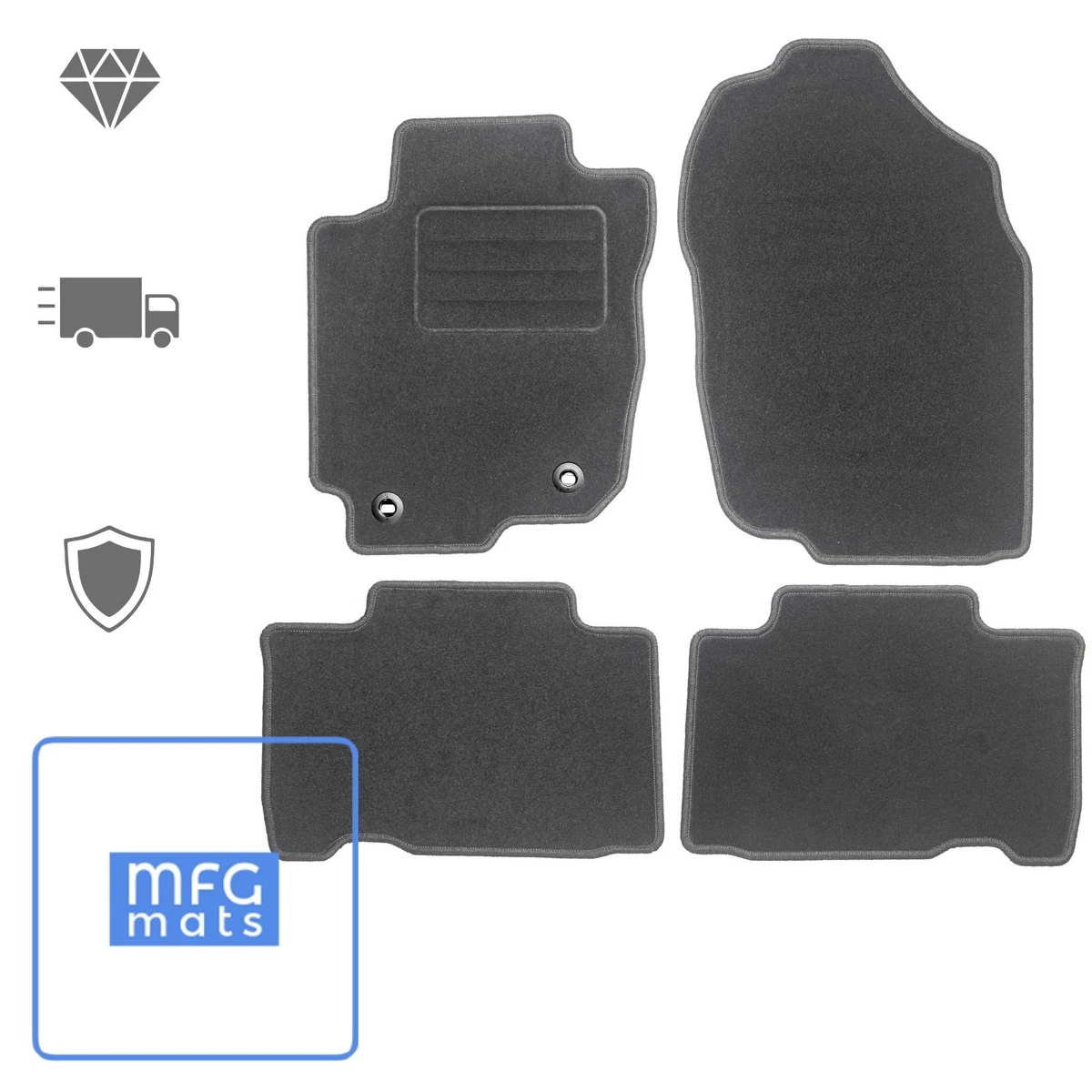 ASC Tappetini Auto Per Toyota RAV 4 IV Serie (2013-2018) - Set 4 Pezzi In Moquette Con Battitacco Gomma