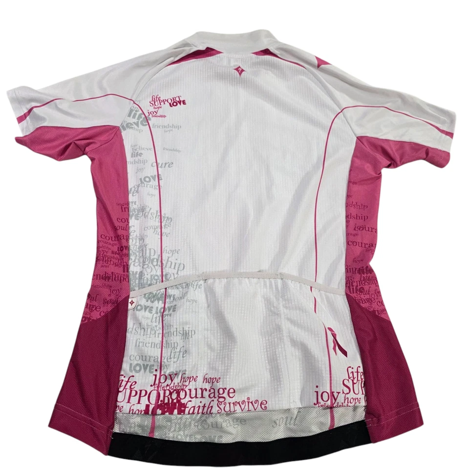 Jersey de ciclismo especializado para mujer blanco granate M cremallera completa bloques de color elástico Foto 2 de 4