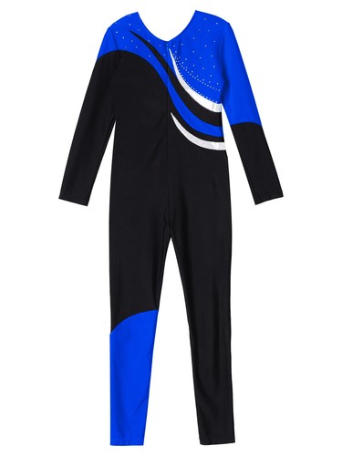 Kids Girls Dancewear Rhinestone Decorated Dance Leotard Shiny Dance Jumpsuit - Picture 36 of 42